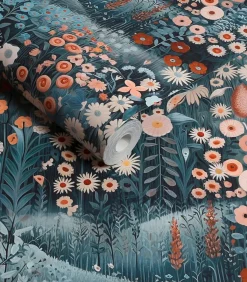 Outlet Vliesbehang Glenwhan Wildflower Midnight Wanddecoratie