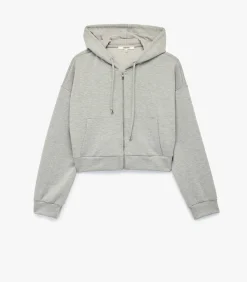 New Grijs Sweatshirt Lang Model met Capuchon DAMES Truien & Cardigans