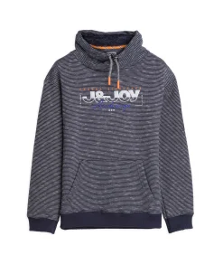 Kinderen J&JOY Grijze jongenssweater met kangoeroezak en opstaande kraag