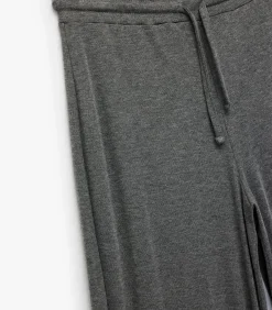 Discount Grijze Lange Wijd Uitlopende Broek met Elastische Taille DAMES Broeken & Shorts