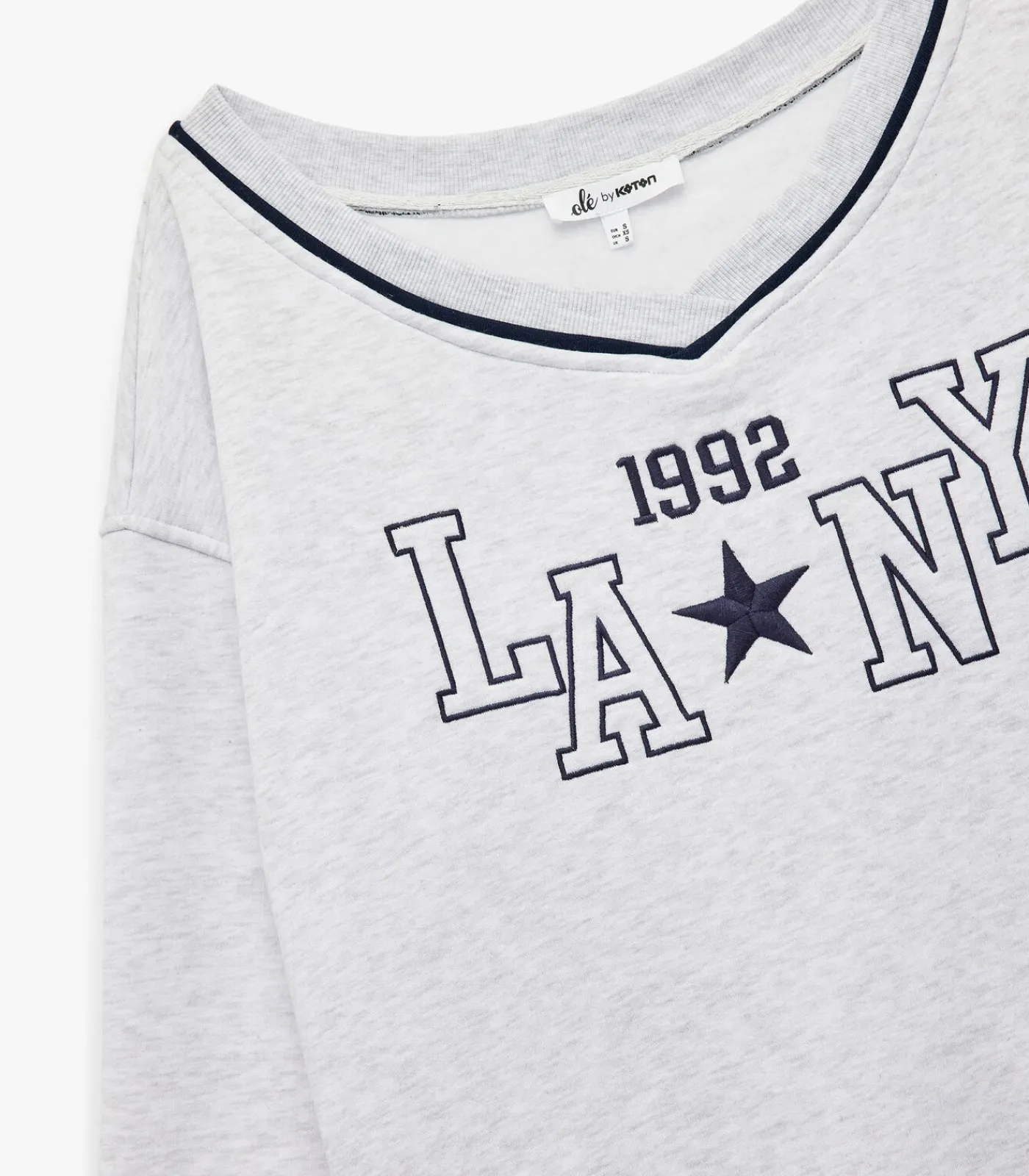 New Grijze Oversized Sweatshirt V-hals Lange Mouwen DAMES Truien & Cardigans