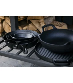 Blackwell Grillplaat BBQ Gietijzer Zwart ø 30 cm - Zonder anti-aanbaklaag 2-Zijdig