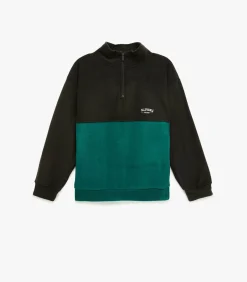 Kinderen Koton Groen Kindersweatshirt Met Kleurblokken En Hoge Kraag