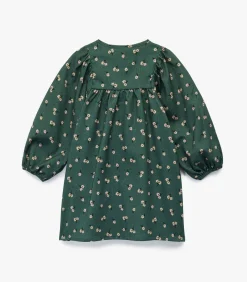 Kinderen Koton Groen Meisjesjurk Katoen Bloemenprint Lange Mouwen