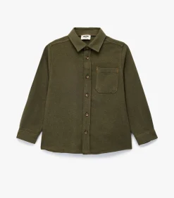 Groene Jongensblouse Lange Mouwen Met Knoopsluiting Kinderen T-Shirts & Polo's