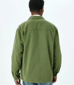 Heren Koton Groene Mannen Oversized Spijkerjas Lange Mouwen