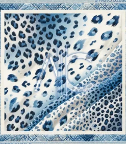 Sale Grote zijden sjaal Blue Panther Zoé DAMES Sjaals