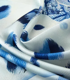 Sale Grote zijden sjaal Blue Panther Zoé DAMES Sjaals