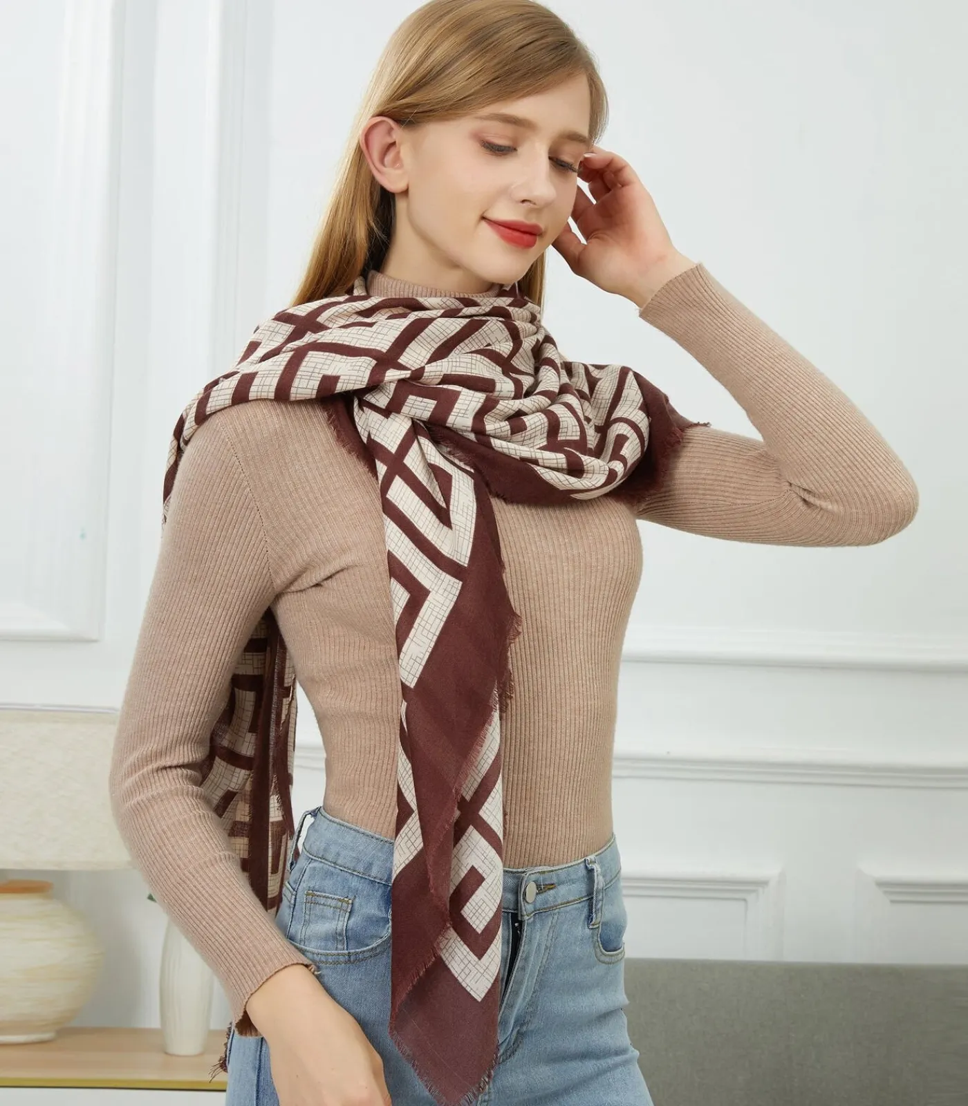 DAMES V1969 Grote zwarte sjaal