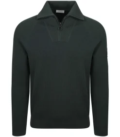 Heren Suitable Half Zip Trui Tias Cooldry Knit Mosgroen