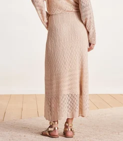 DAMES La Fée Maraboutée Halflange beige gehaakte rok