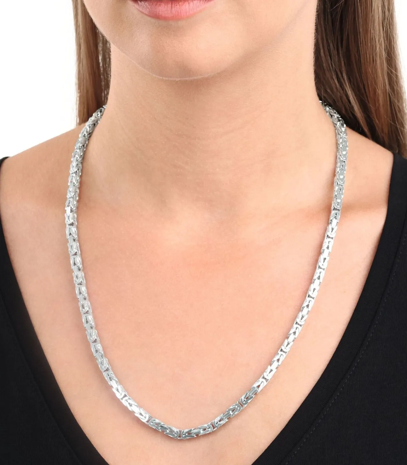 Clearance halsketting voor mannen en vrouwen, unisex, 925 Sterling zilver Heren Kettingen