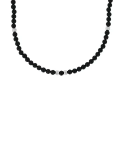 Heren Amor Halsketting voor mannen, roestvrij staal, agaat