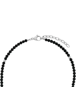 Heren Amor Halsketting voor mannen, roestvrij staal, agaat