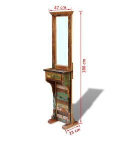 vidaXL Halspiegel 47x23x180 cm massief gerecycled hout