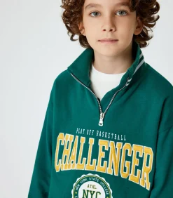New Halve ritssluiting geborduurd Sweatshirt Kinderen Truien & Vesten