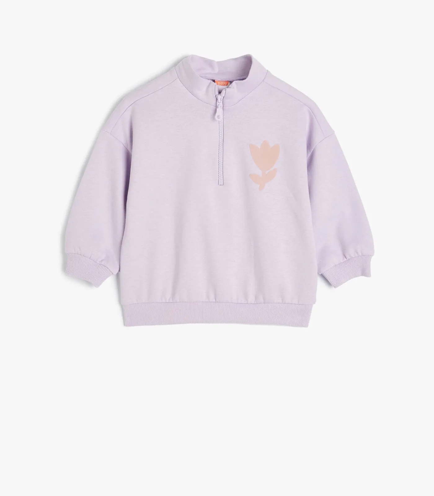 Kinderen Koton Halve ritssluiting Met drukwerk Sweatshirt