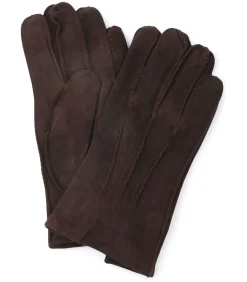 Outlet Handschoenen Bruin Suede Heren Handschoenen