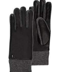 DAMES ISOTONER Handschoenen in lamsleer/mesh voor dames Zwart