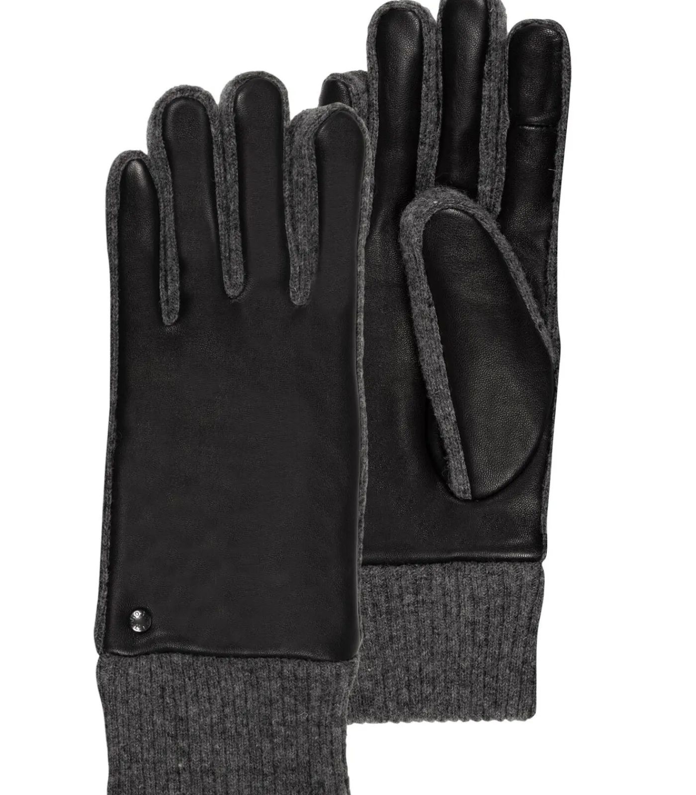 DAMES ISOTONER Handschoenen in lamsleer/mesh voor dames Zwart