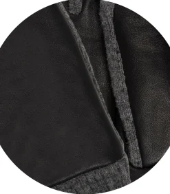 DAMES ISOTONER Handschoenen in lamsleer/mesh voor dames Zwart