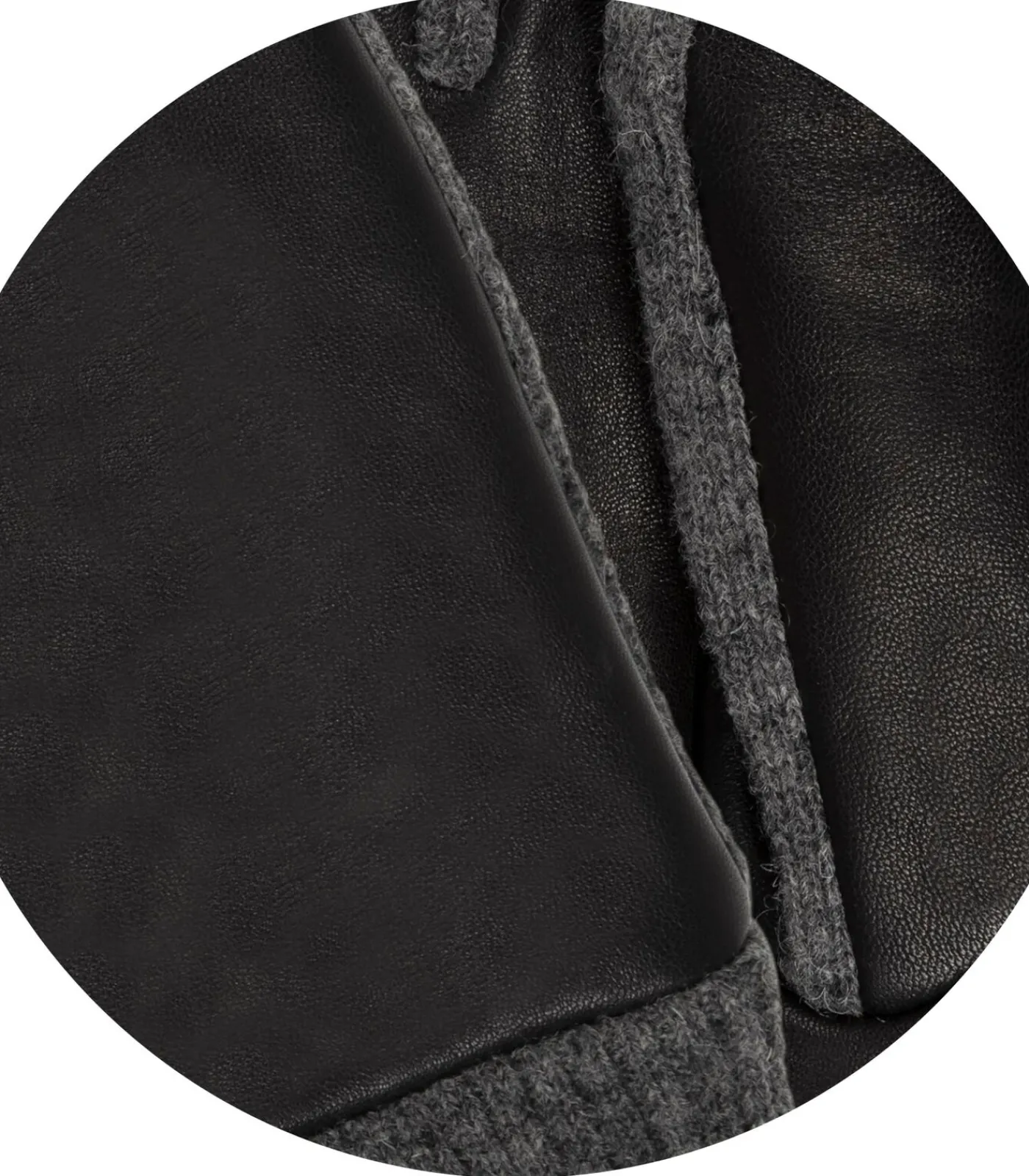 DAMES ISOTONER Handschoenen in lamsleer/mesh voor dames Zwart