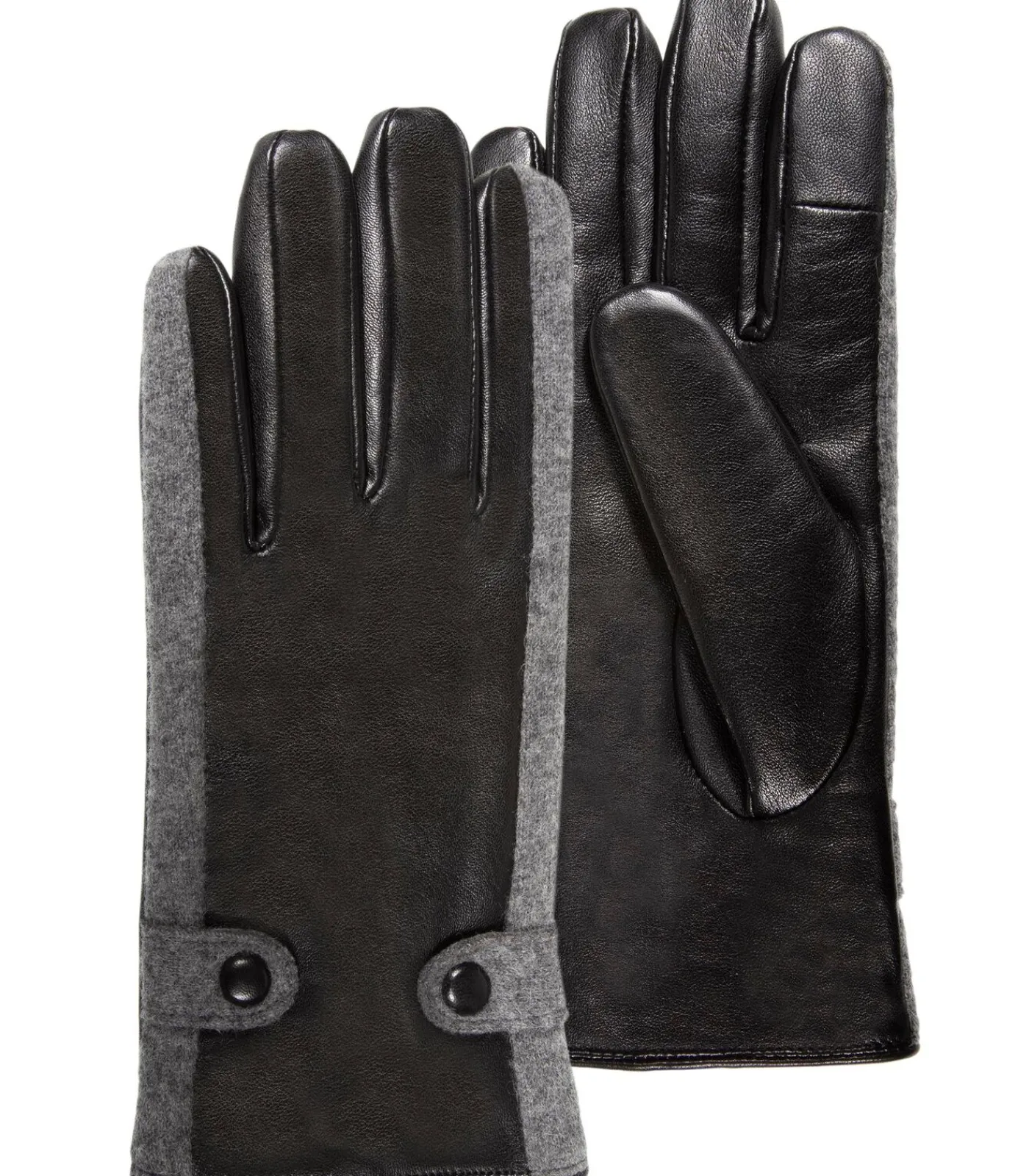 DAMES ISOTONER Handschoenen lamsleer/wol voor dames Zwart