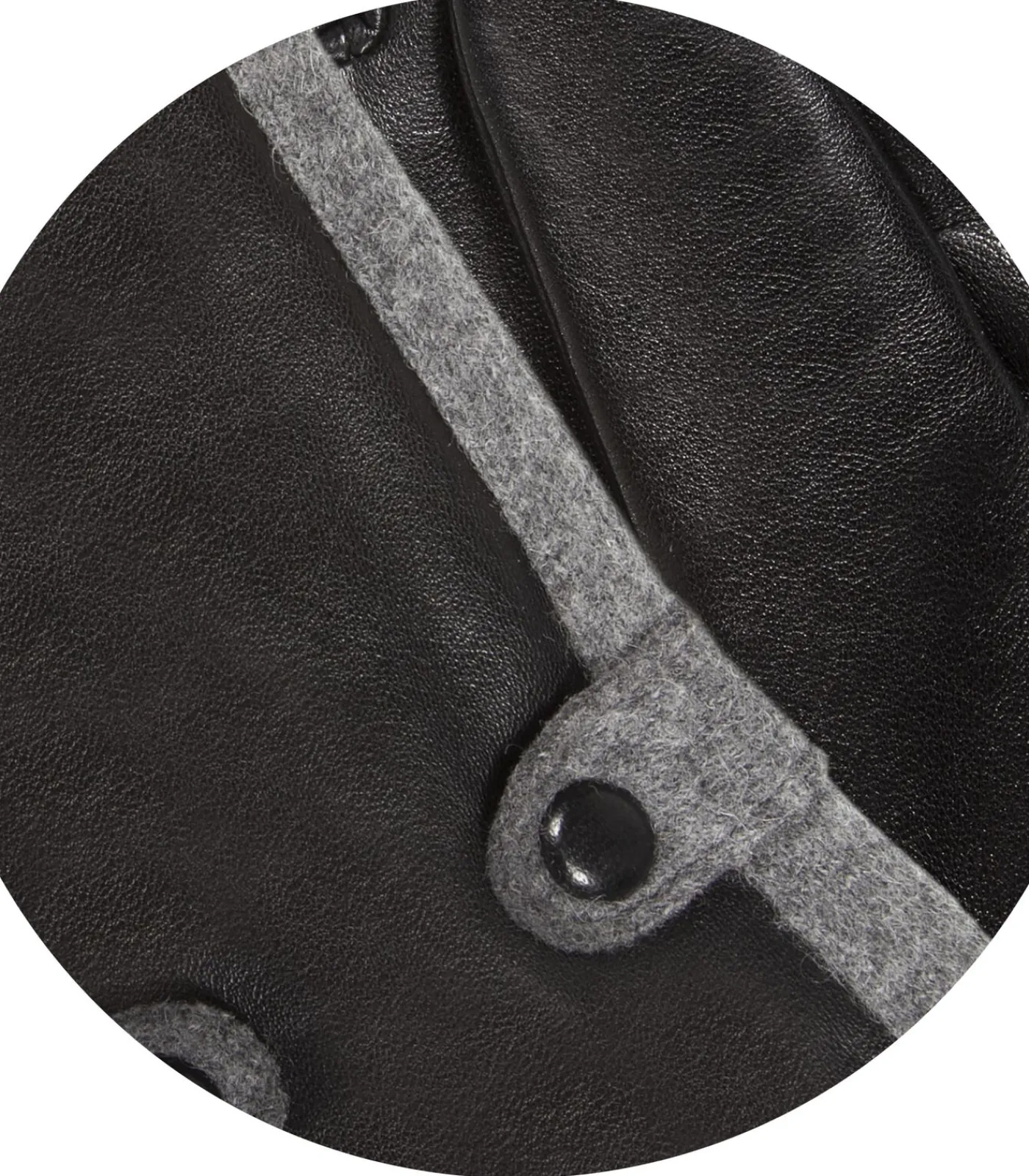 DAMES ISOTONER Handschoenen lamsleer/wol voor dames Zwart