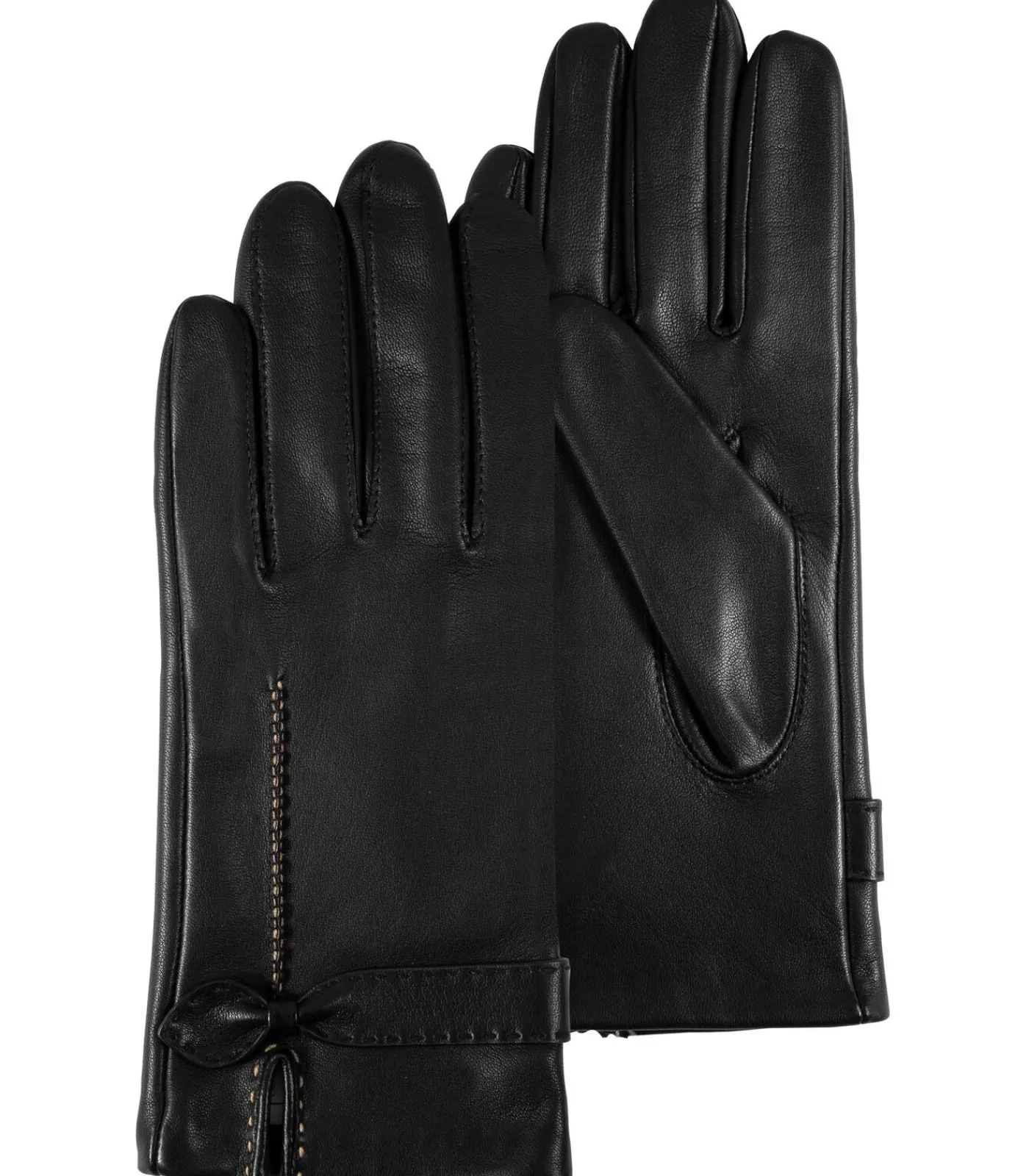 Handschoenen van lamsleer Zwarte strik DAMES Handschoenen