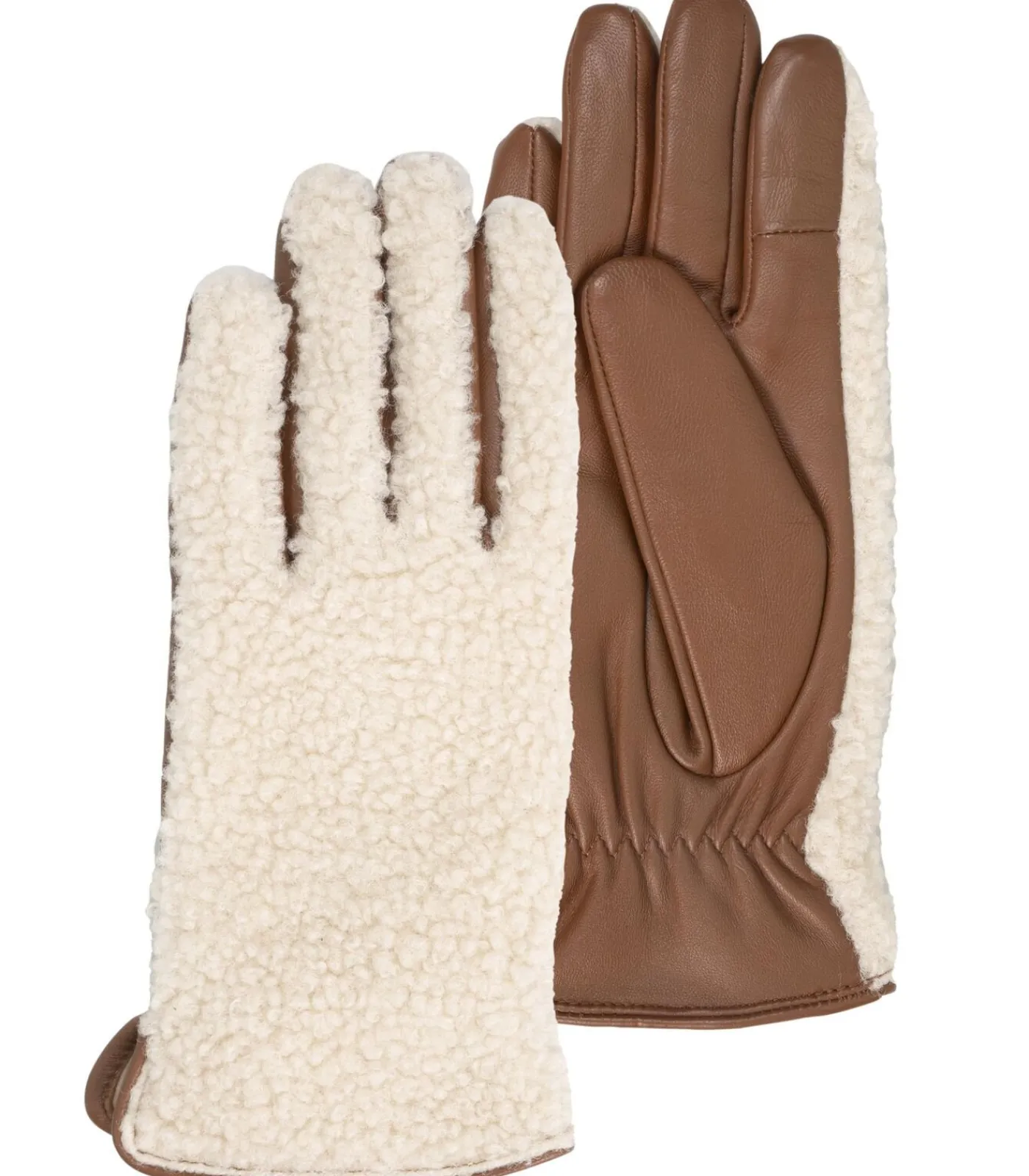DAMES ISOTONER Handschoenen voor dames Warm leer Sherpa/Cognac