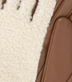 DAMES ISOTONER Handschoenen voor dames Warm leer Sherpa/Cognac