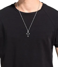 Discount Hanger met motief voor mannen, kruis van roestvrij staal Heren Kettingen