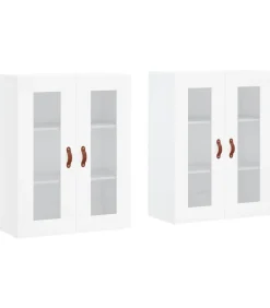 Best Hangkasten 2 st bewerkt hout wit Meubels