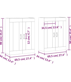 Best Hangkasten 2 st bewerkt hout wit Meubels
