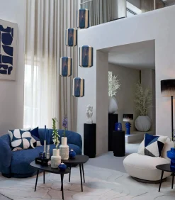 Light & Living Hanglamp Kozana - Donkerblauw - Ø30cm