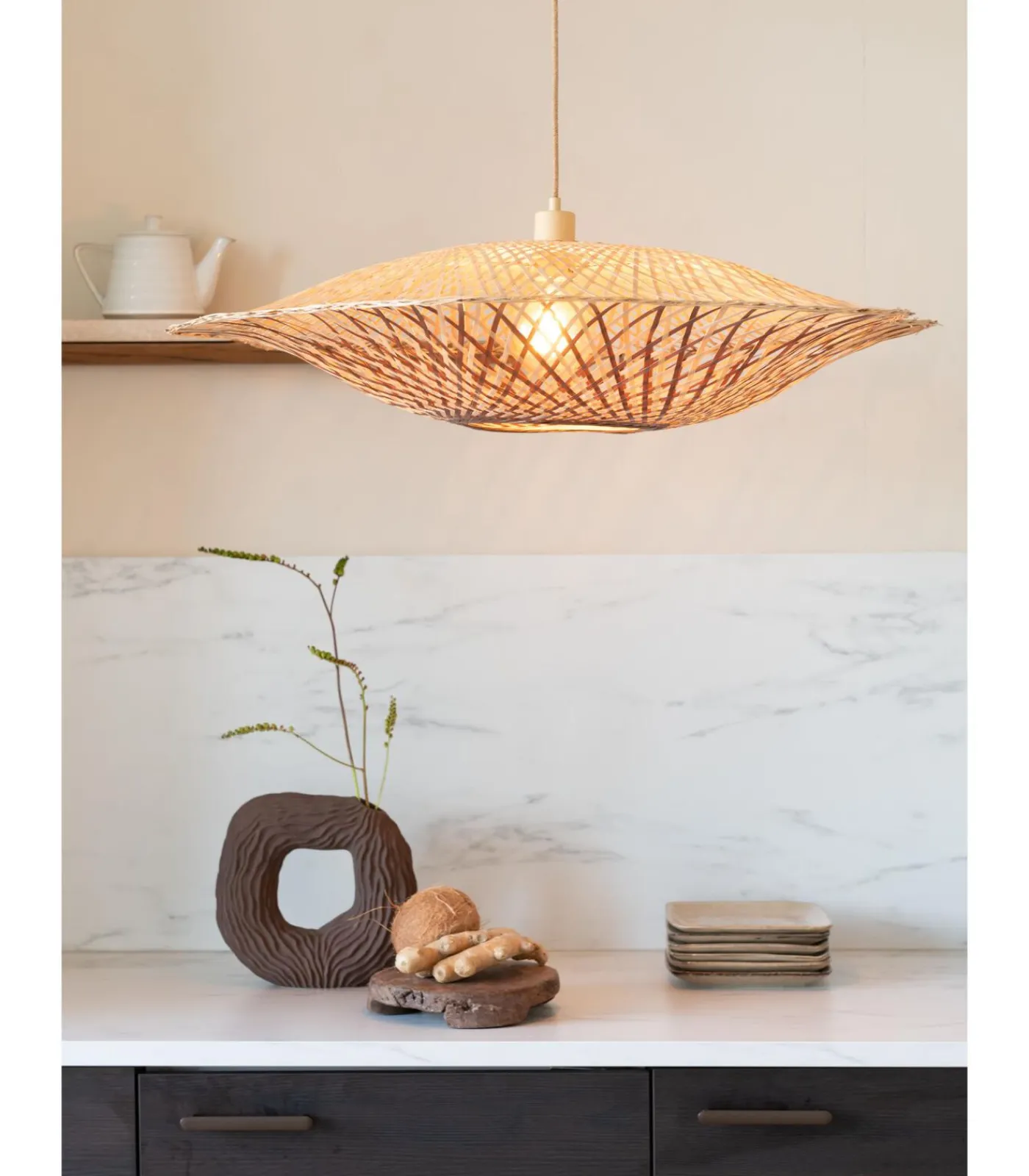 New Hanglamp Madura - Naturel - Ø17cm Hanglampen