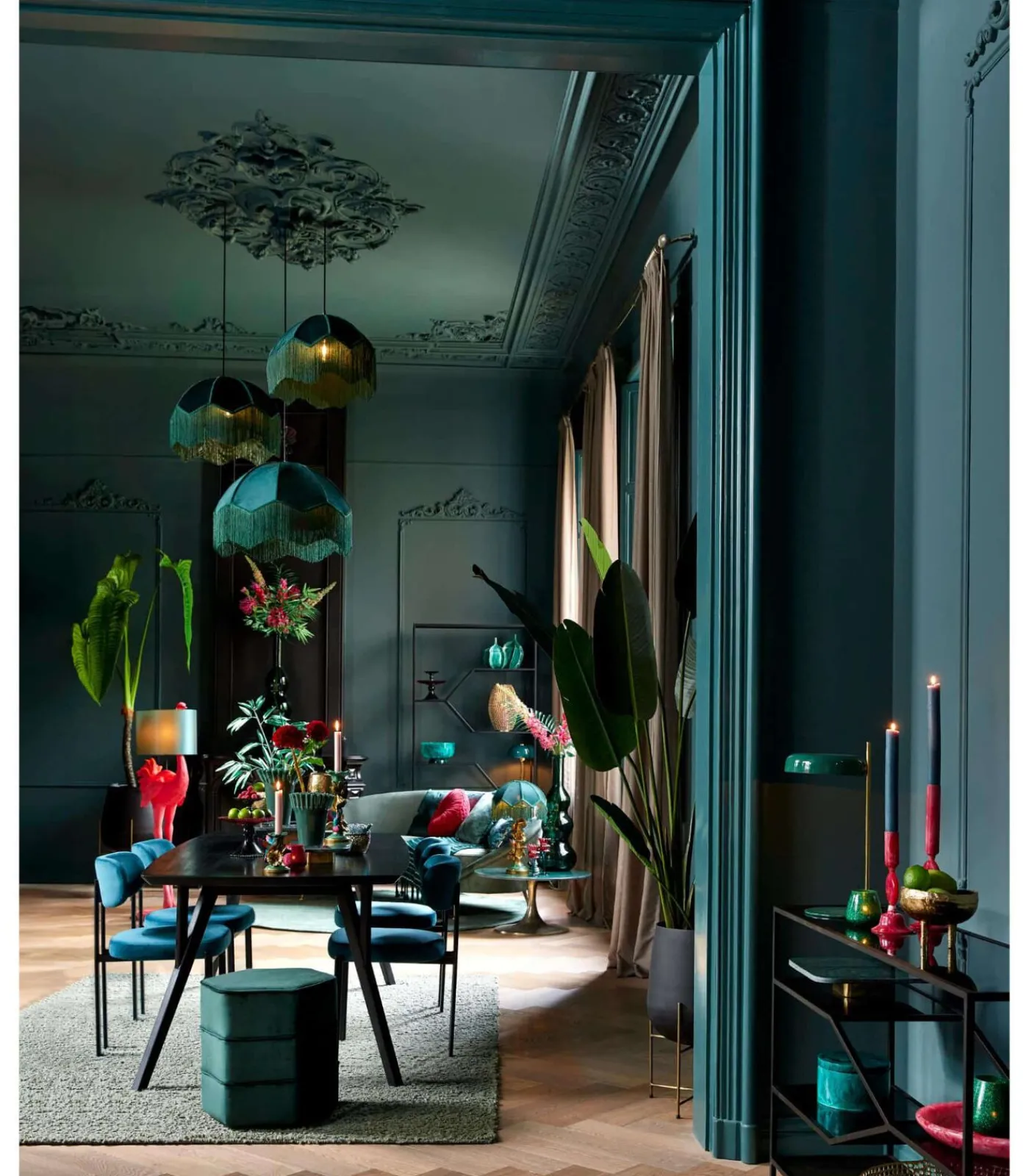 Light & Living Hanglamp Malacia - Donkergroen - Ø40cm