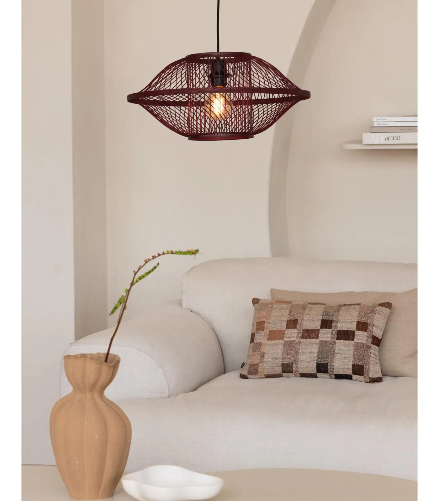 Discount Hanglamp Maui - Bordeaux - Ø50cm Hanglampen