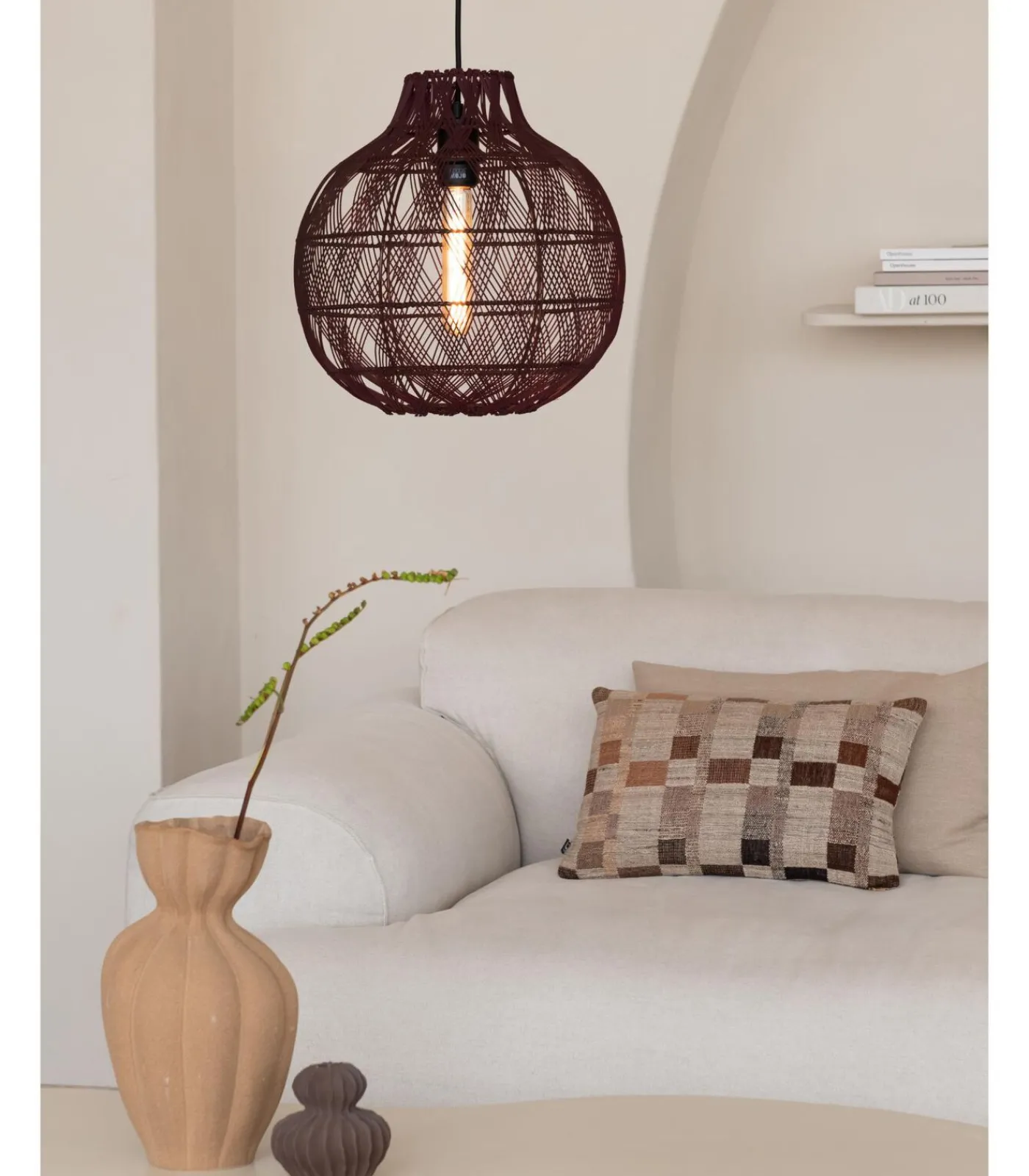 Best Hanglamp Mendoza - Bordeaux - Ø35cm Hanglampen