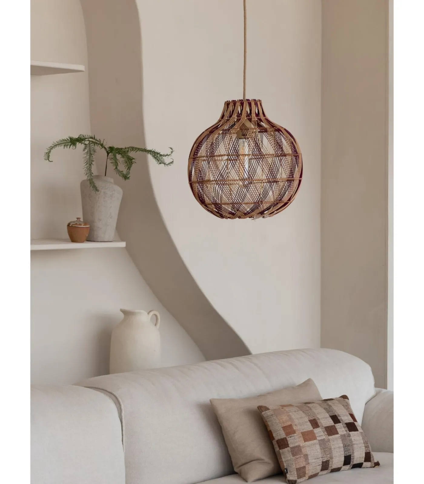 GOOD &MOJO Hanglamp Mendoza - Naturel - Ø35cm
