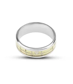 Heren TrendFox Hartslag Ring - Glow In The Dark - Staal