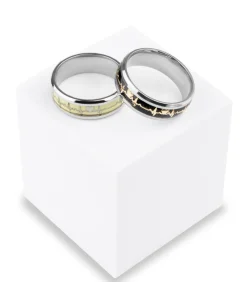 Heren TrendFox Hartslag Ring - Glow In The Dark - Staal