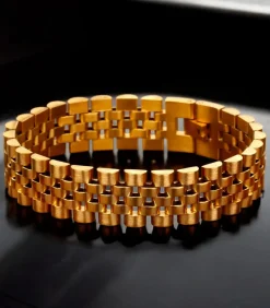 Outlet Heren Armband Jubilee - Goud Kleurig - Staal Heren Armbanden