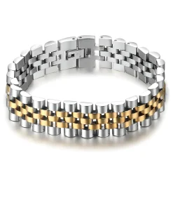 Outlet Heren Armband Jubilee - Zilver / Goud Kleurig - Staal Heren Armbanden