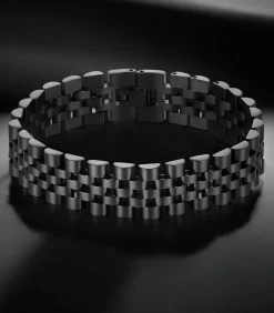 Heren TrendFox Heren Armband Jubilee - Zwart - Staal