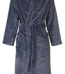 Heren Paul Hopkins Heren Fleece Badjas - Dots - Warme winter ochtendjas