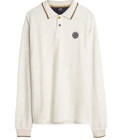Heren J&JOY Heren poloshirt met lange mouwen in met patch