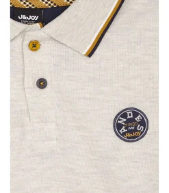 Heren J&JOY Heren poloshirt met lange mouwen in met patch