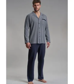 Heren Götzburg Heren Pyjama Geknoopt Blauw Print