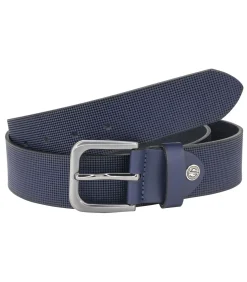 Heren Shirts & co heren riem reliëf leer marineblauw 40mm